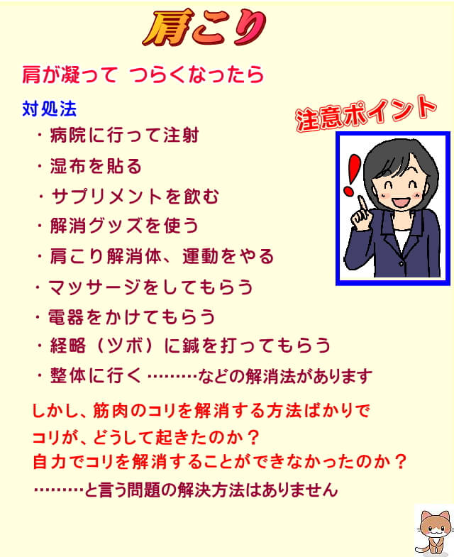 筋肉のコリが、どうして起きるのか？　自力で解消することができないのか？が問題です