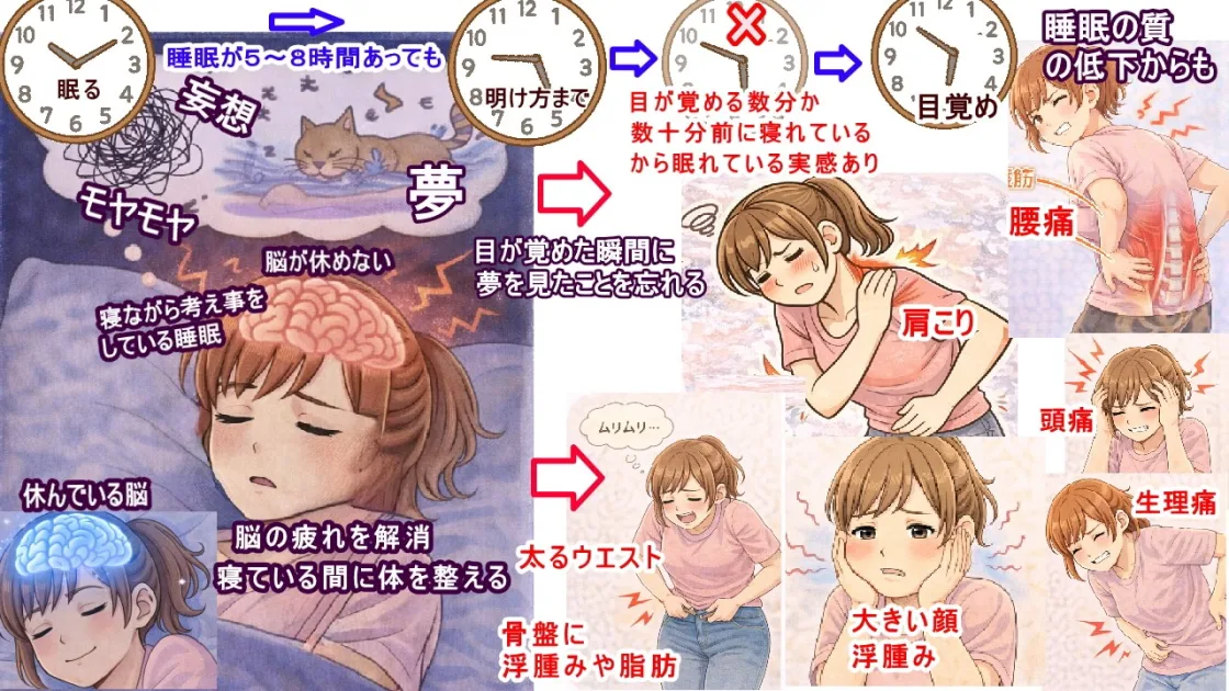 寝ながら考えことをしている睡眠