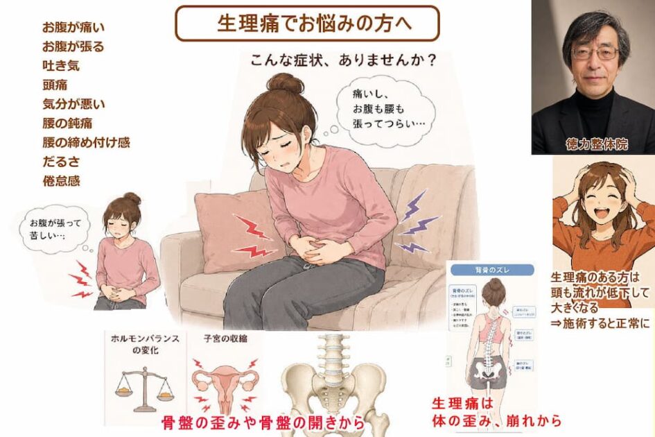 生理の時に岡永痛くなる事や生理痛がひどいのは。北九州市・小倉の徳力整体院。